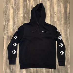 Converse All Star Deadstock Pullover Hoodie Size Large Black Hoodie Logo